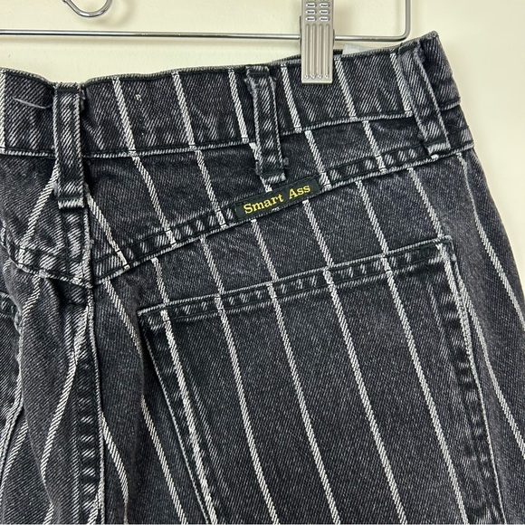 Reformation Cutoff Black Striped Denim Shorts - Picture 4 of 8